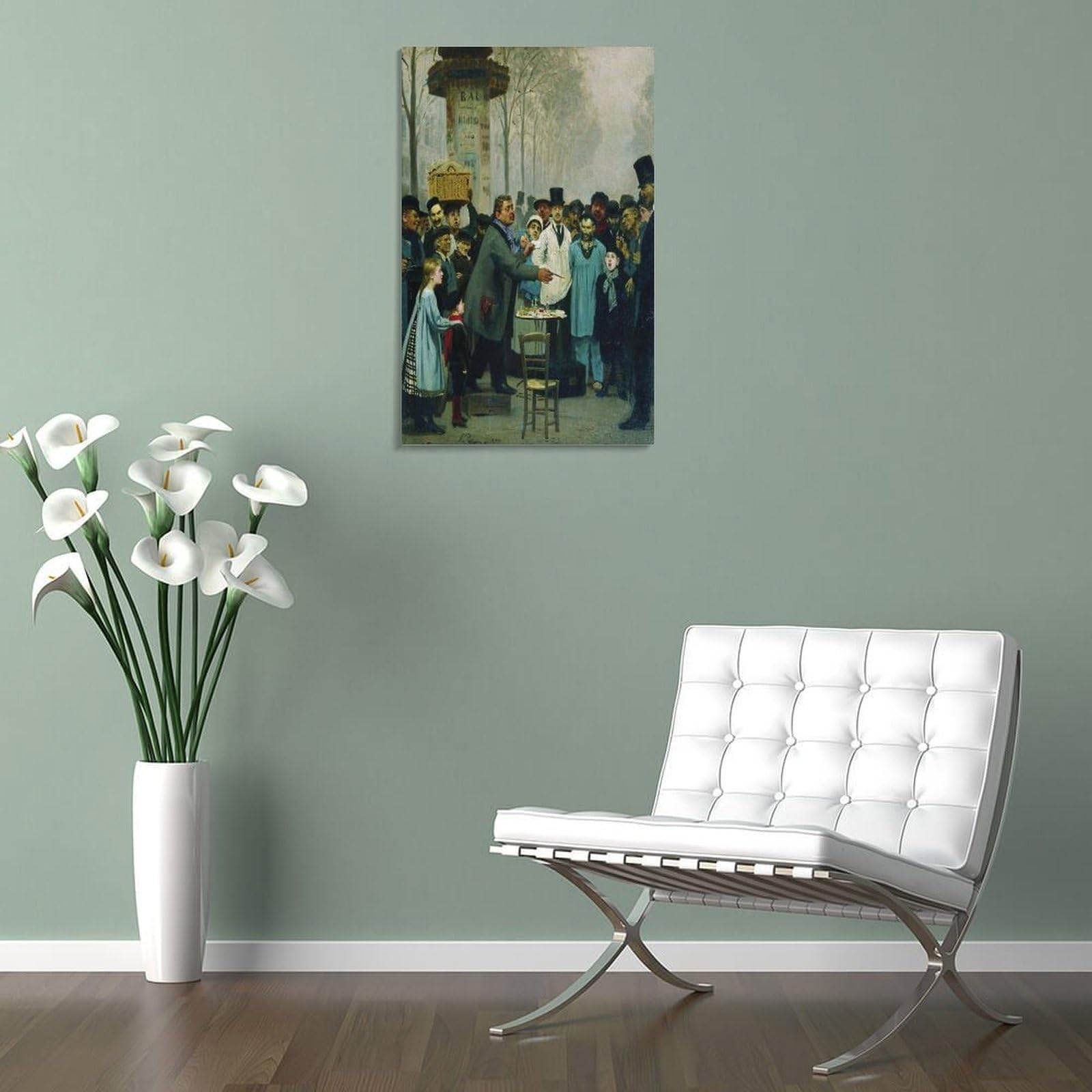 Maler, Ilya, Repin-Meisterwerk, Maler, Ilya, Repin-Meisterwerk, ein Neuheits-Verkäufer in Paris, Poster, Poster, Gemälde, Leinwand, Wandkunst, Rollbild, Druck, Wohnzimmer, 60 x 90 cm