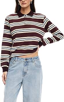 PARTIMENTO WOMAN ♥ STRIPE LONG SLEEVE POLO TEE PARTIMENTO