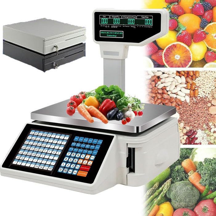 Báscula digital con impresora y doble pantalla miniatura 1