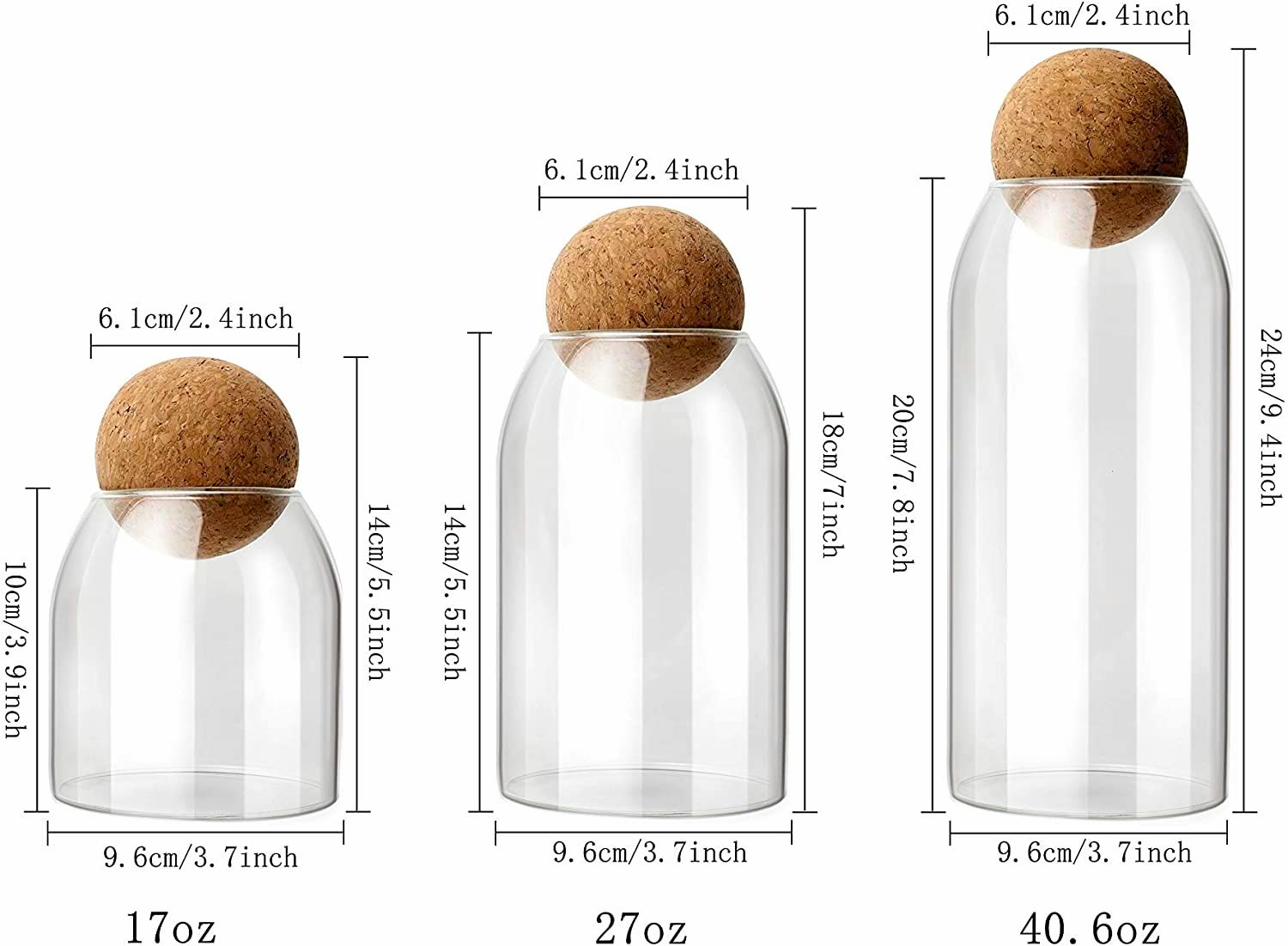 Lot De 12 Pots En Verre 300 Ml Avec Bouchon Liège - Conservation Épices, Thé, Herbes
