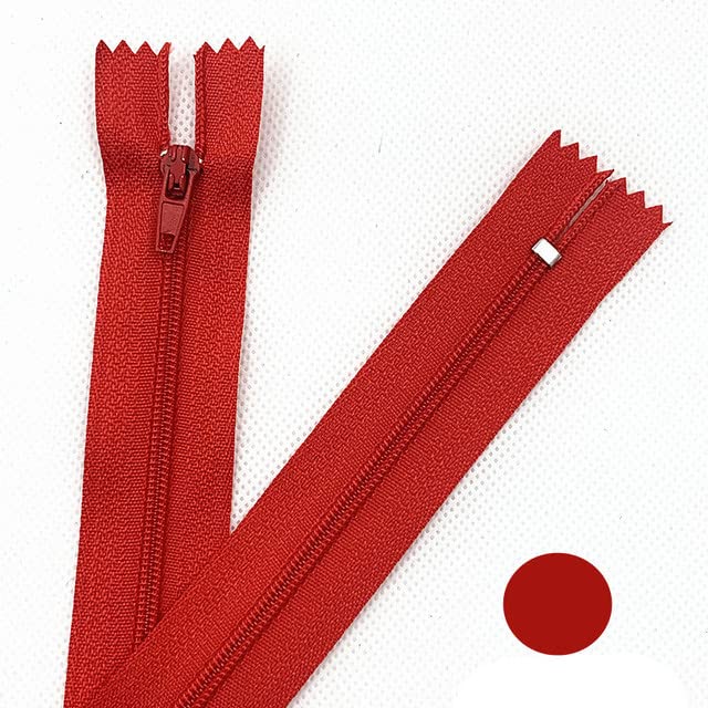 50 cerniere a spirale in nylon da 10 cm a 60 cm, per sartoria, cucito, artigianato, cerniere in nylon, colore rosso, 50 pezzi, 30 cm