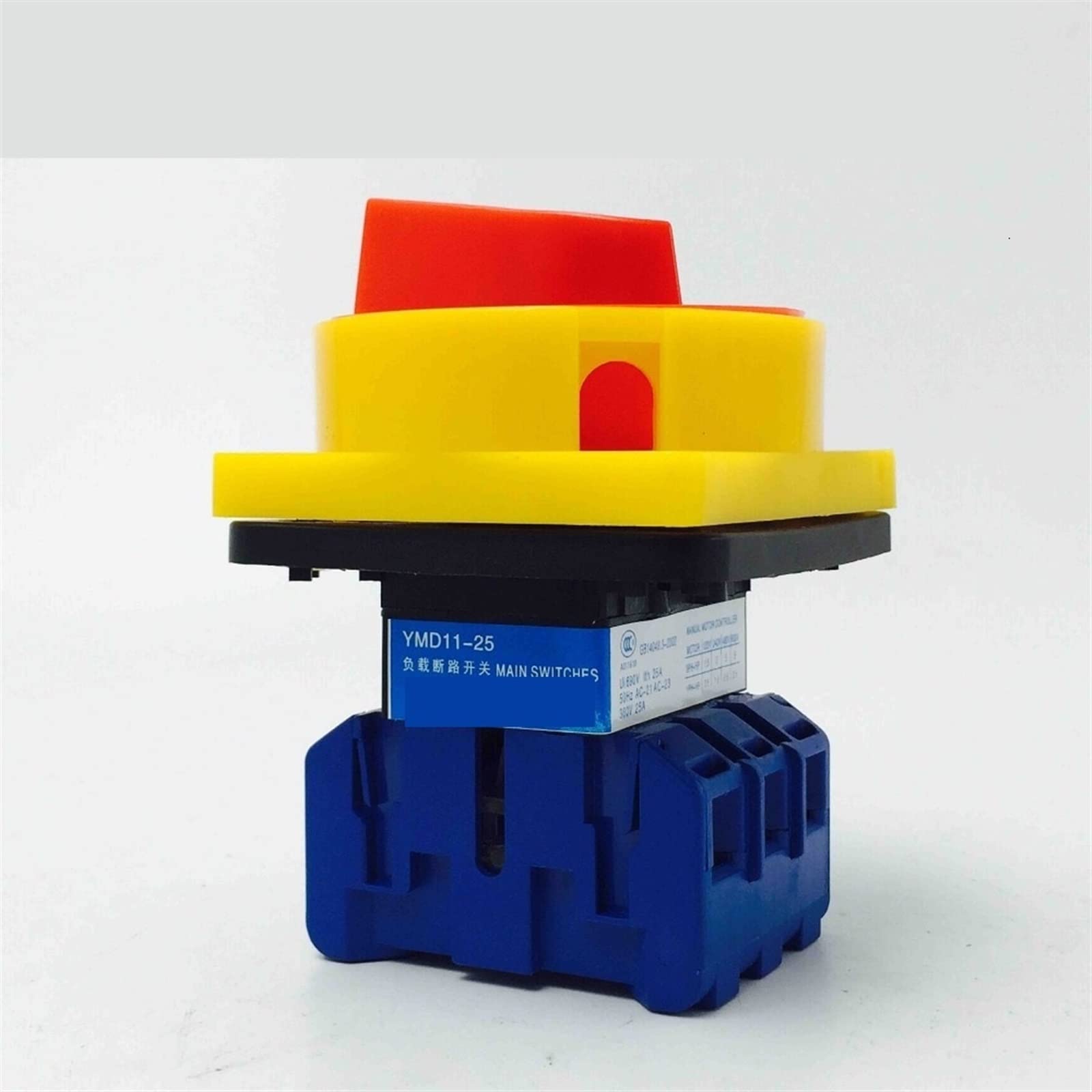 Interruptor aislador con carcasa 25A 3P 2 posiciones ON-OFF candado interruptores de alimentación de cámara giratoria Selector YMD12-25 1 Uds