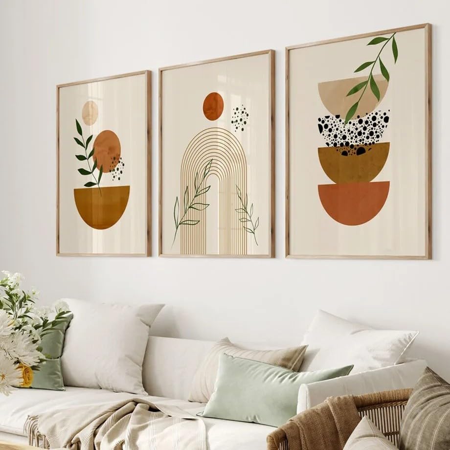 Arte mural geométrico CLJKDX impreso en lienzo texturizado de 60 x 70 cm para salones elegantes