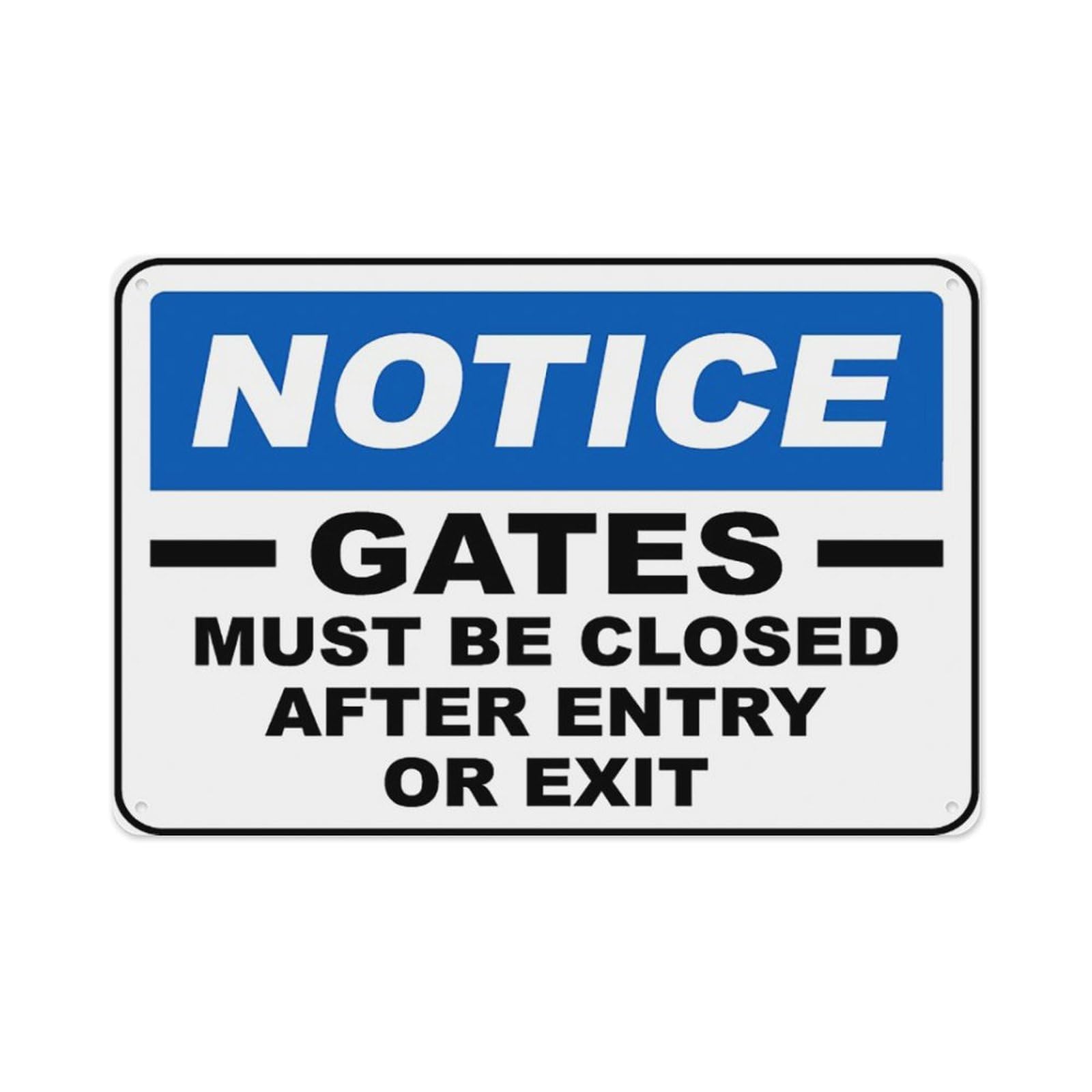 peiyeety Gates Must Be Closed Sign Aluminum Tin Warning Signs For Home Outdoor Garden 8X12 Inches