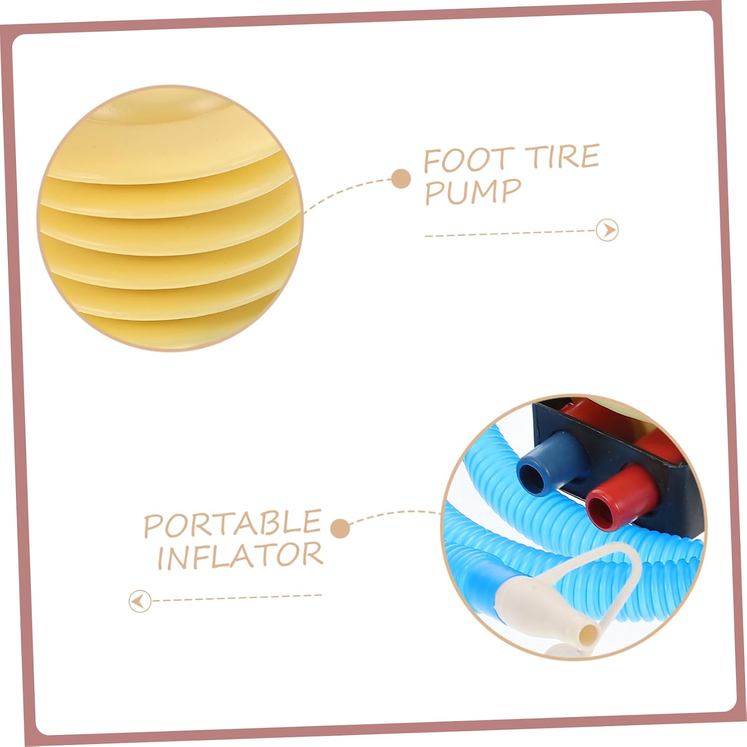 BESTonZON 4Pcs Foot Pump for Inflatable Pool Air Mattress and Ball Portable Easy to Use Bellow Air Pump for Adults for Boats and Pool Floats
