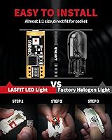 Vista 4 de LASFIT Bombilla LED de 194 color rojo 168 T10 192 2825 W5W Canbus sin errores, sin polaridad, 400 lúmenes, extremadamente brillante para luz