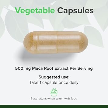 Maca Root Extract 10:1 – 500 mg – 120 Capsules | 4 Moths Supply | Vegan HPMC Capsules | GMO & Gluten Free | Raw Powders