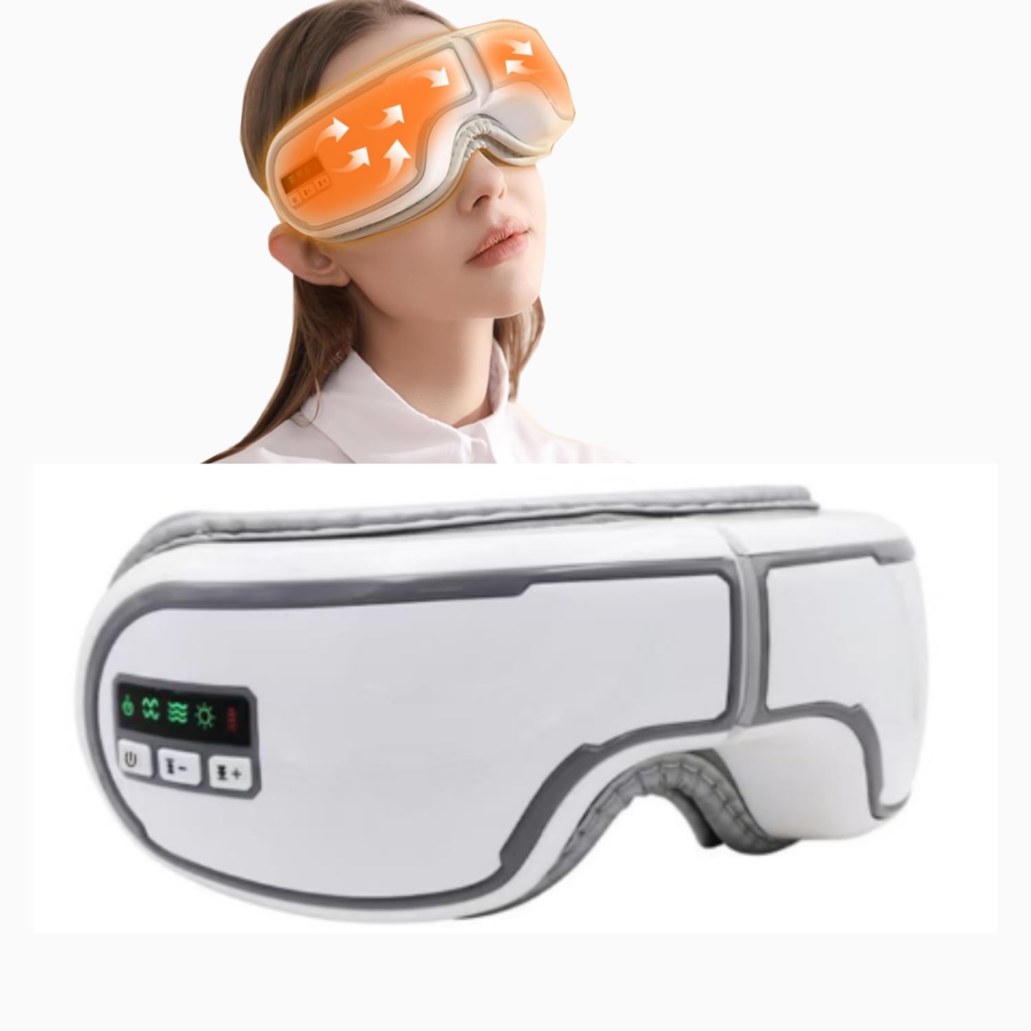 Massaggiatore per gli occhi, massaggiatore elettrico per gli occhi con calore e musica Bluetooth, massaggiatore per la cura degli occhi