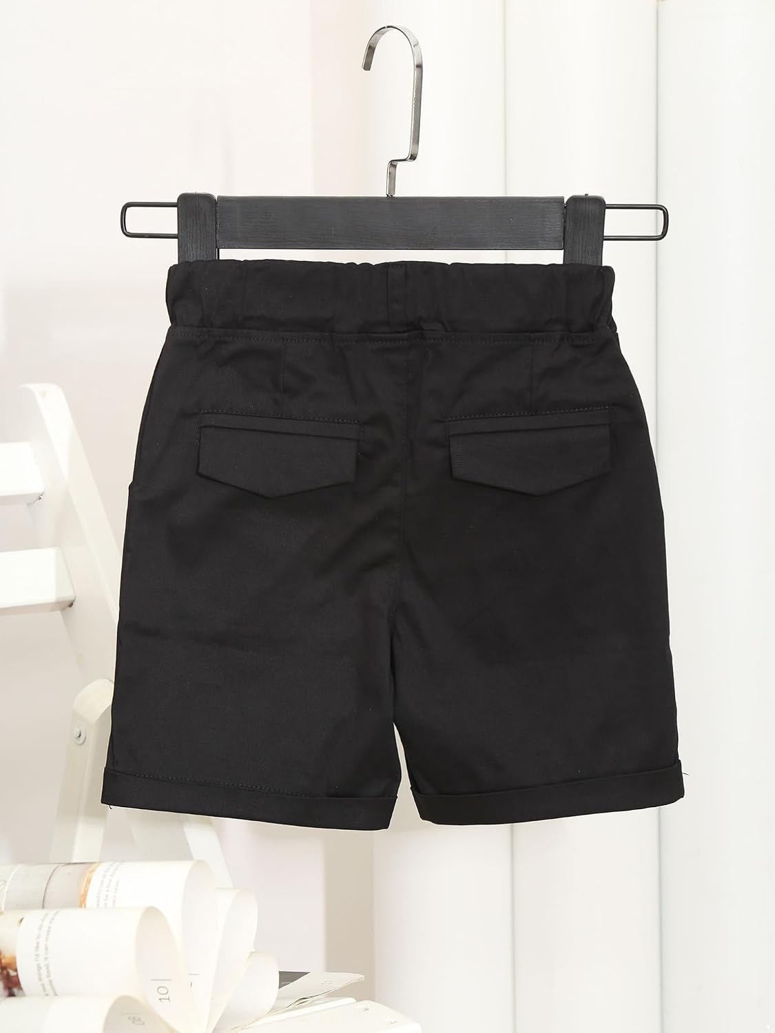 Kaerm Kids Boys Chino Shorts Summer Solid Color Pull-on Flat Front Short Pants Casual School Wear