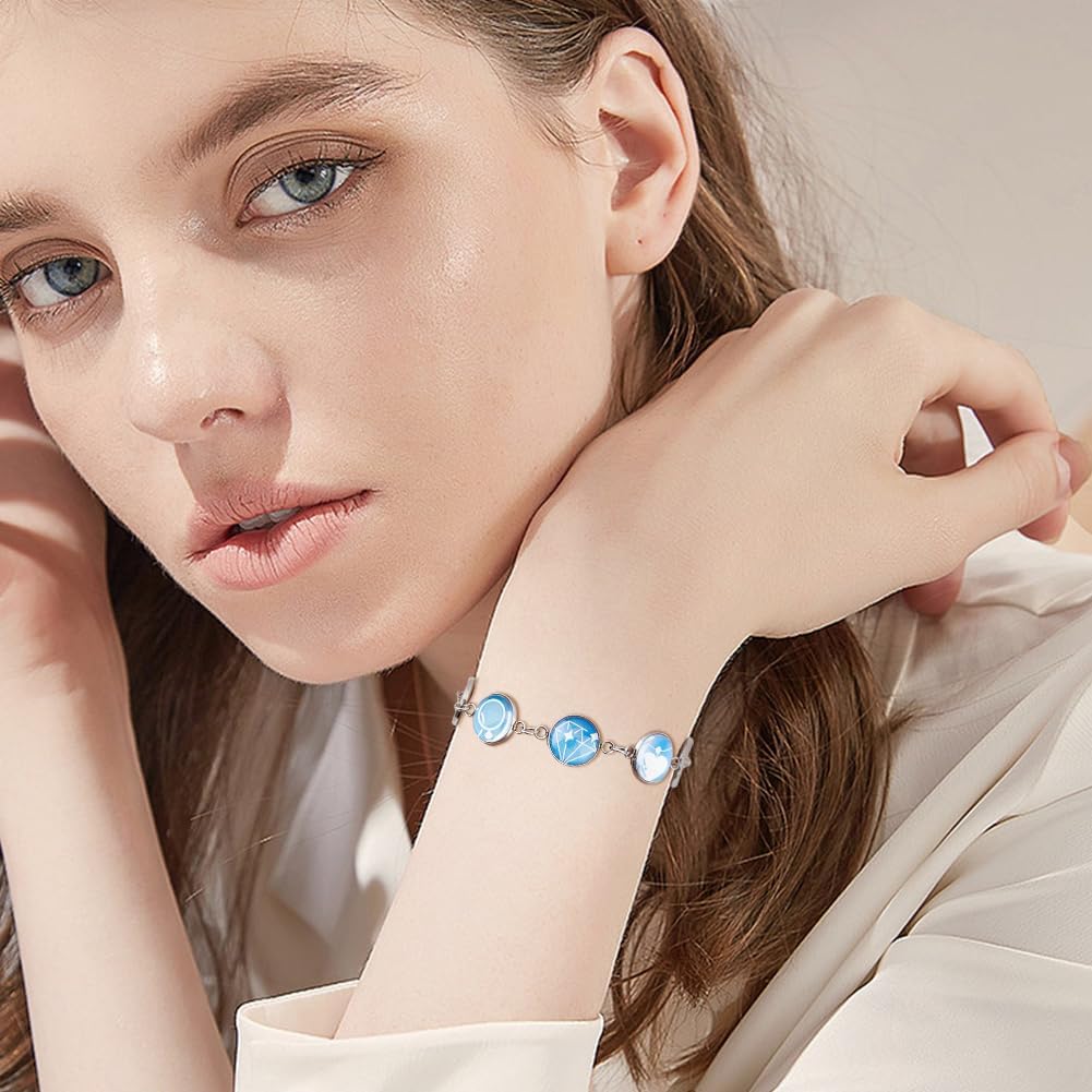 DICOSMETIC 6 Sets 2 Colors Bracelet Bezel Settings DIY Blank Bracelet Making Kit Blanks Base Bangle Cabochon Trays with Adjustable Bracelet Chain for DIY Jewelry Making, Tray: 12mm - Image 7