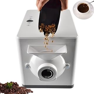 Automatic Air Coffee Roasting Machine, Professional Electric Coffee Bean Roaster with Timer and Detachable Feed Port, Temp 100-250℃ Adjustable and 6L Inner Container, for Cafe, Restaurant