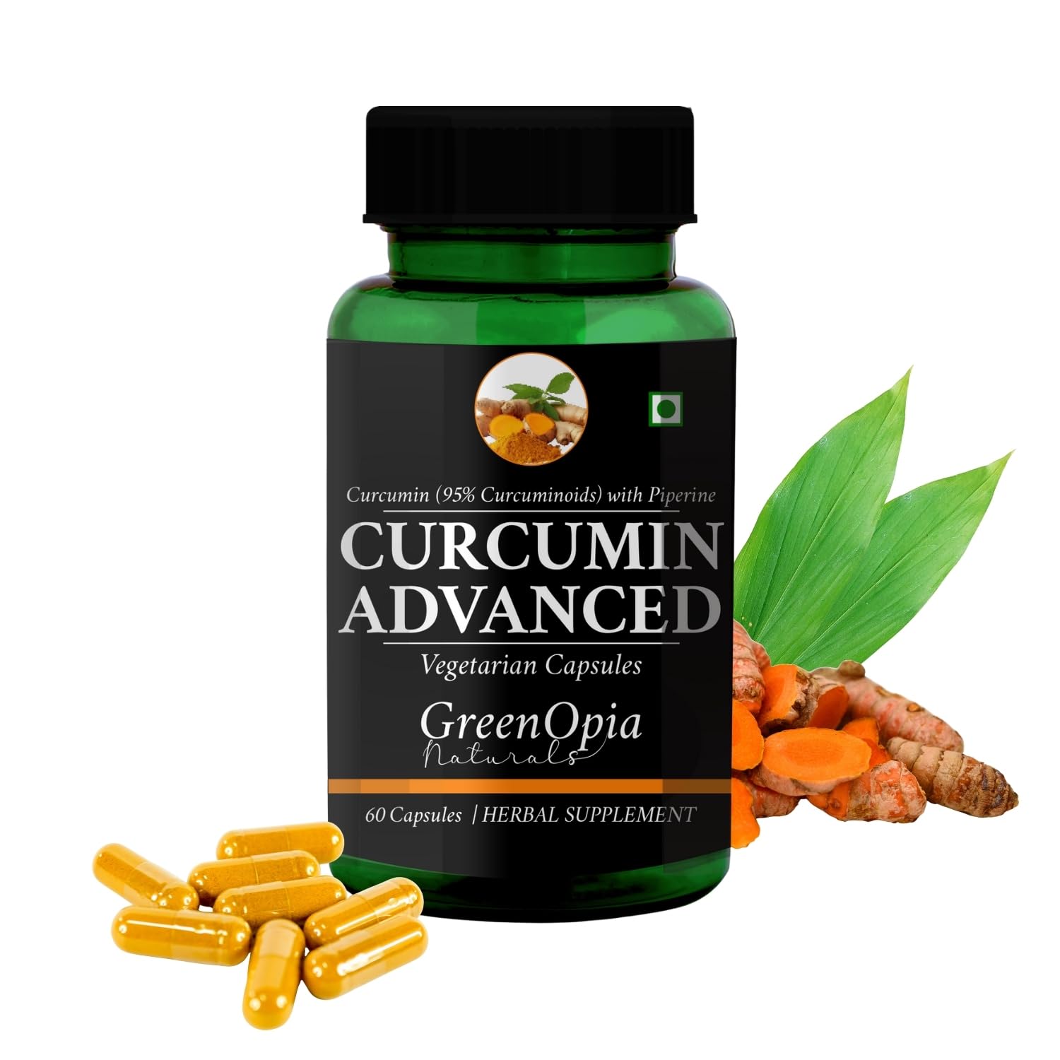 GreenOpia Curcumin Advanced Curcumin C3 Complex (95% Curcuminoids) 500 mg Turmeric with Piperine Extract Supplement 5 mg - 60-picture-33