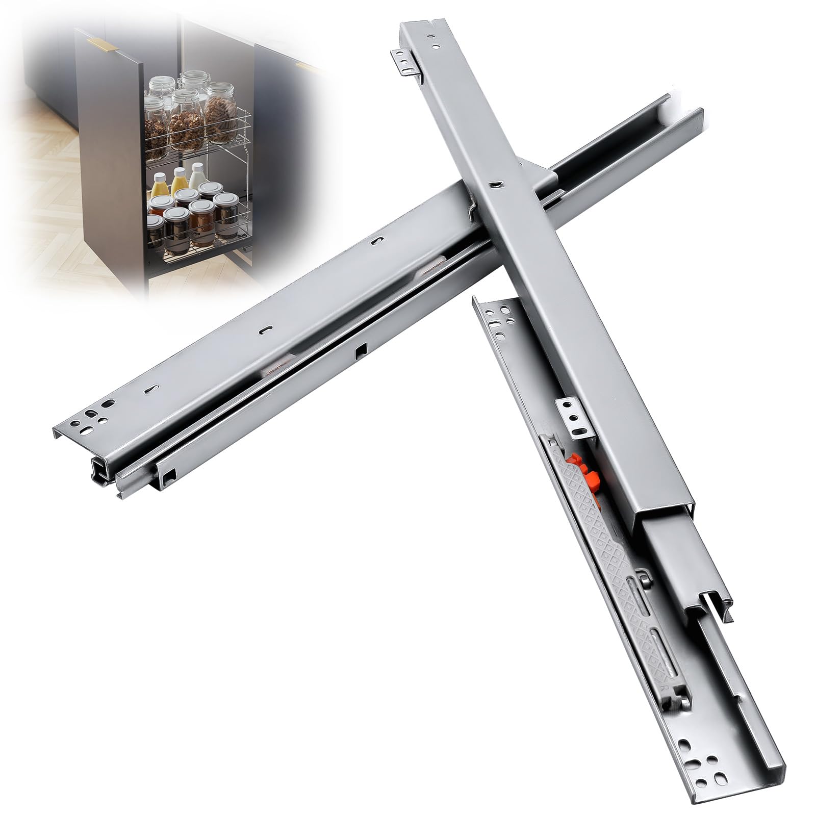 WingFly Undermount Drawer Slides Bottom Mount Pull Out Shelf Slider Under Mount Drawer Glides Full Extension Soft Close Drawer Runner Shelf Track 1 Pair for Kitchen Cabinet Drawer (12inch)