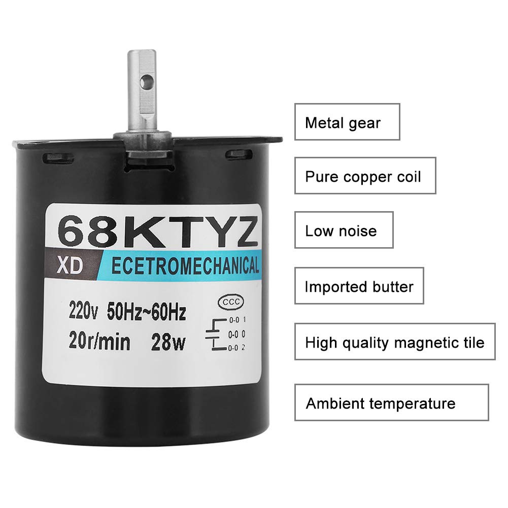 Motor síncrono de imán permanente 68KTYZ 220 V 28 W CW/CCW 20 RMP para asador giratorio