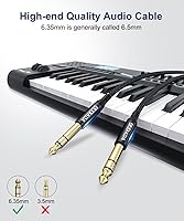 Vista 2 de AkoaDa Akoad - Cable de instrumento TRS de 1/4 de pulgada (paquete de 2 unidades, 10 pies, conector macho de 0.250 in), cable de interconexión