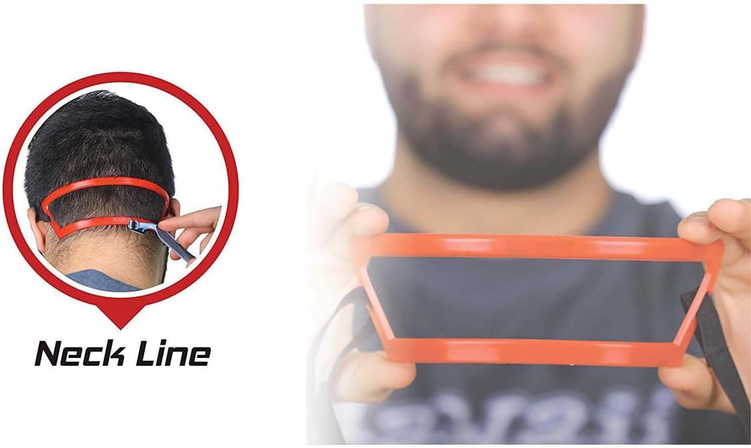 Red Neck Hair Template Neck Hair Template Precise Position Hands-Free Plastic Haircut Guide Neckline Shaving Template for Family Neckline Shaving Neckline Shaving Template Hair Cutting Tools