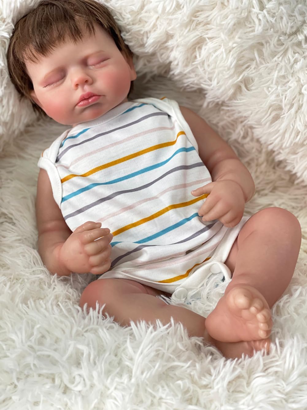  Lonian 45CM Neugeborene Vollsilikon-Babypuppe, wiedergeboren, schlafend Bildidee 