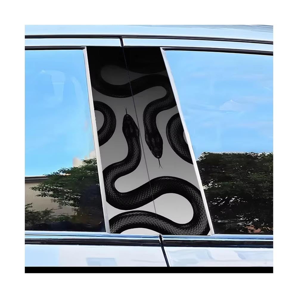 Bertdcx One Color Door Pillar Window Trim Anti Scratch Snake Sticker Auto Parts