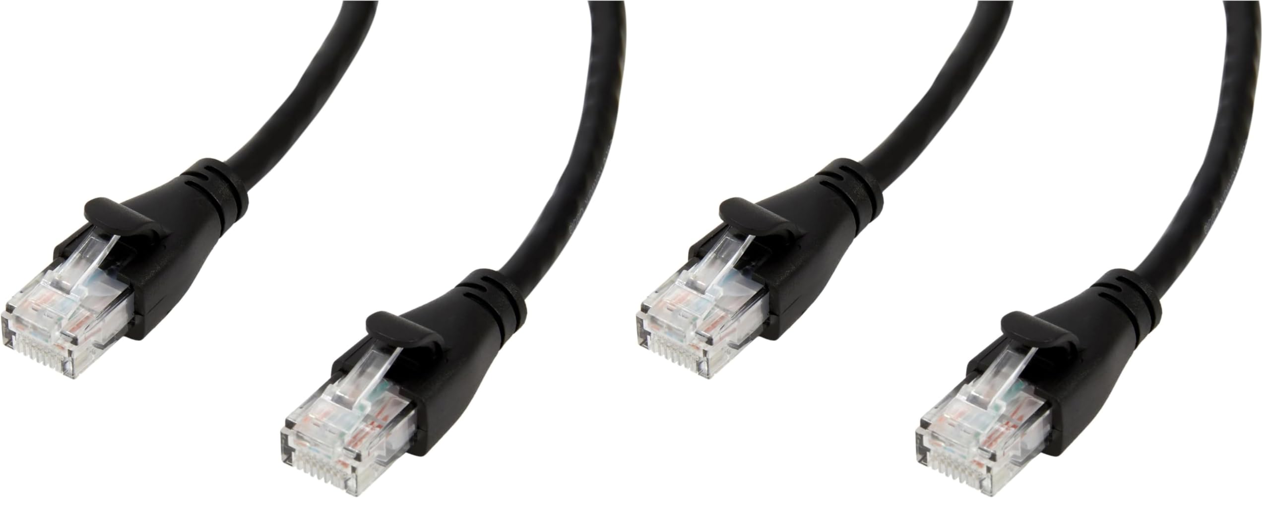 Amazon Basics Ethernet-Patchkabel, RJ45, Cat6, 24er-Pack, 3 m, Schwarz (Packung mit 2)