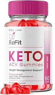 rize labs Refit Keto ACV Gummies for Advanced Weight Loss with Apple Cider Vinegar Supplement Belly Fat Extra Strength Gomitas (60 Gummies)