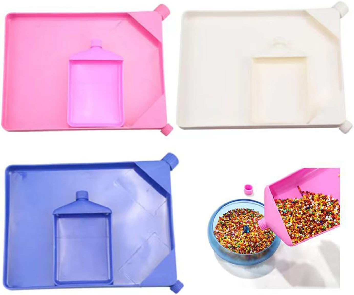 2Pieces Bead Funnel Tray Set Bead Sorting Tray Craft Organizers Jewelry Making Plate Beading Supplies Bead Funnel