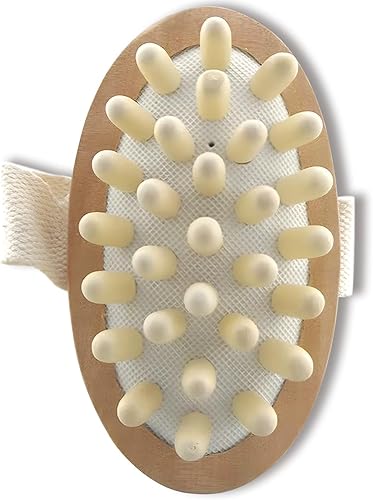 Masajeador anticelulítico de madera natural Masajeador de mano de madera Cepillo corporal Cepillo para relajar el músculo Sauna Spa Cabeza Masaje