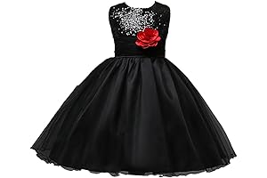 Elegant Sequined Petals Masquerade Dress for Young Princesses