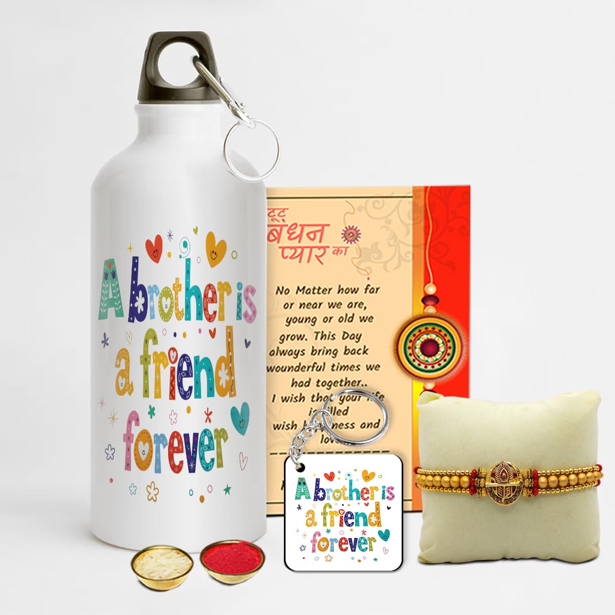 SKYTRENDS Rakhi gift for brother Sipper Bottle with Rakhi, Roli, Chawal and