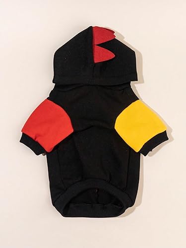 Miniatura 5 de QWINEE Sudadera con capucha de dinosaurio para perro, chaqueta cálida para Navidad, Halloween, disfraz de perro, ropa para cachorros, gatitos,