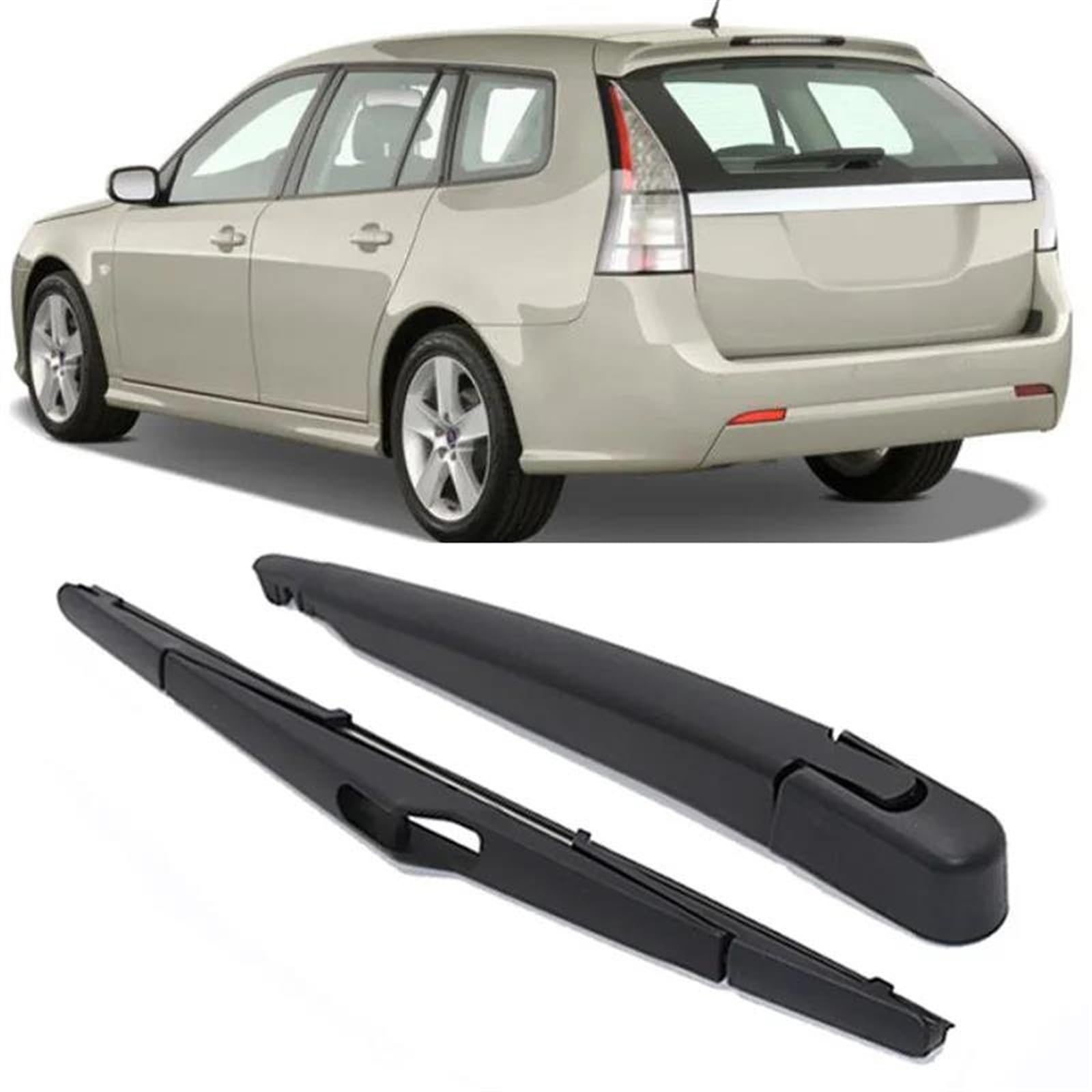 Parabrisas delantero y trasero Accesorios Para Coche De 12 Pulgadas Kit De Escobillas Y Brazo De Limpiaparabrisas Trasero Para SAAB 9-3 93 9.3 2003-2009 Limpiaparabrisas