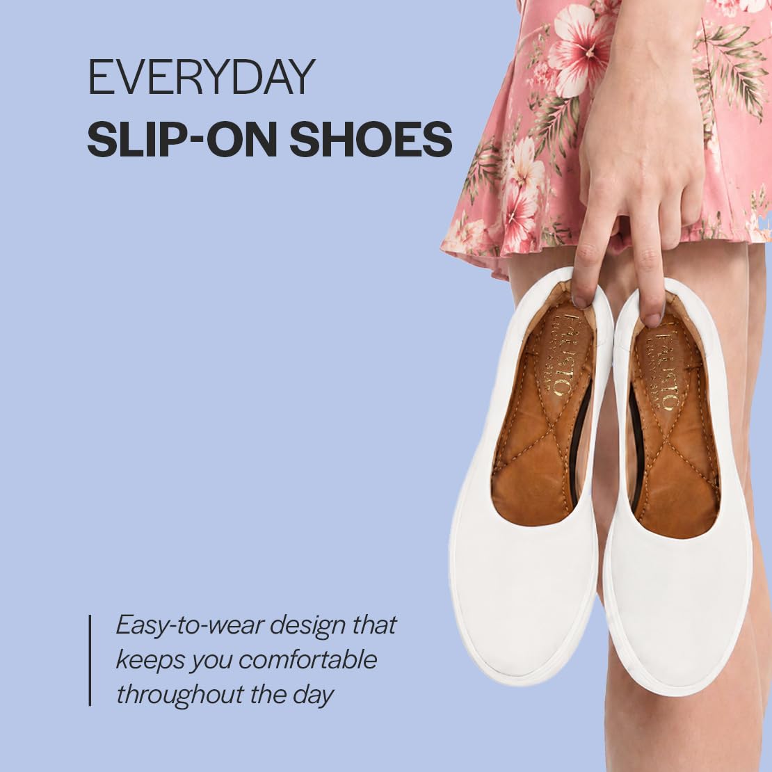 FAUSTO FST FJDWC-7011 WHITE-41 Women's White Outdoor Fashion Comfort Height Enhance Platform Heel Ballerina Slip On Shoes (8 UK) 1