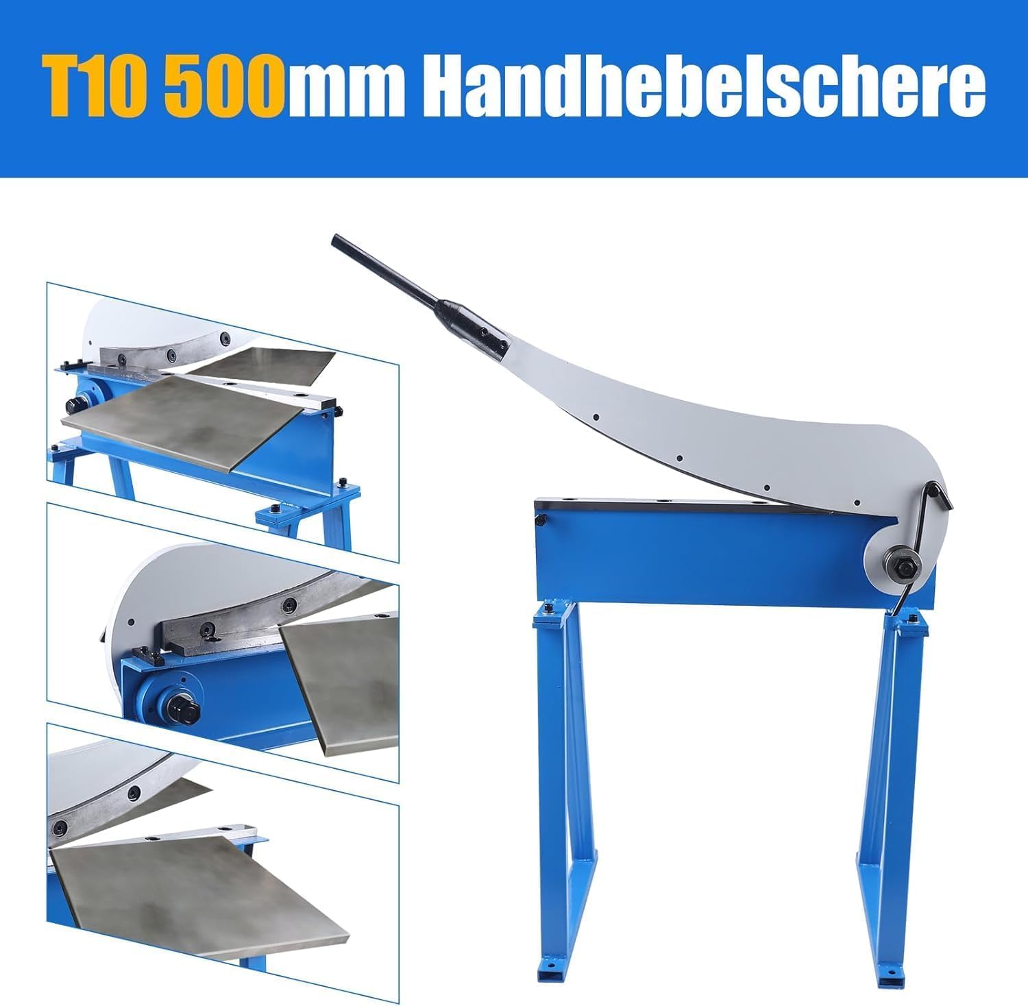 Cisaille à levier manuel 500 mm T10 Cisaille à tôle Cisaille à percussion manuelle Cisaille à tôle Ciseaux à levier manuel pour le travail du métal Machines Épaisseur de cisaillement 1,5 mm