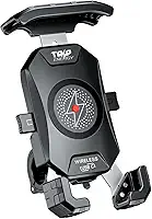 Suporte Celular Moto Turbo Carregamento USB C 18W e Indução 15W Wireless Universal Com Adaptador Retrovistor 360º Guidão Reforçado GPS Resistente Água IP66 Estável Celular Grande Largo Gps para Moto