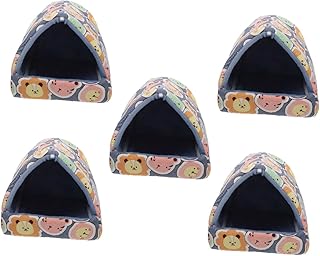 FRCOLOR 5 Pçs Hamster Maca Hamster Inverno Gerbil Pendurado Gaiola Anão Abrigo Esquilo Dormir Cama Cobaia Esconderijo Furão Rato Acessórios Para Gaiola Esquilo Gaiola Brinquedo De Algodão