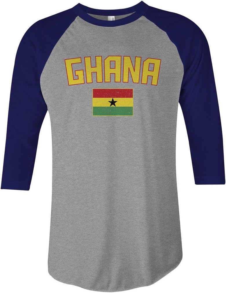 Threadrock Ghana Flag Unisex Raglan T-Shirt