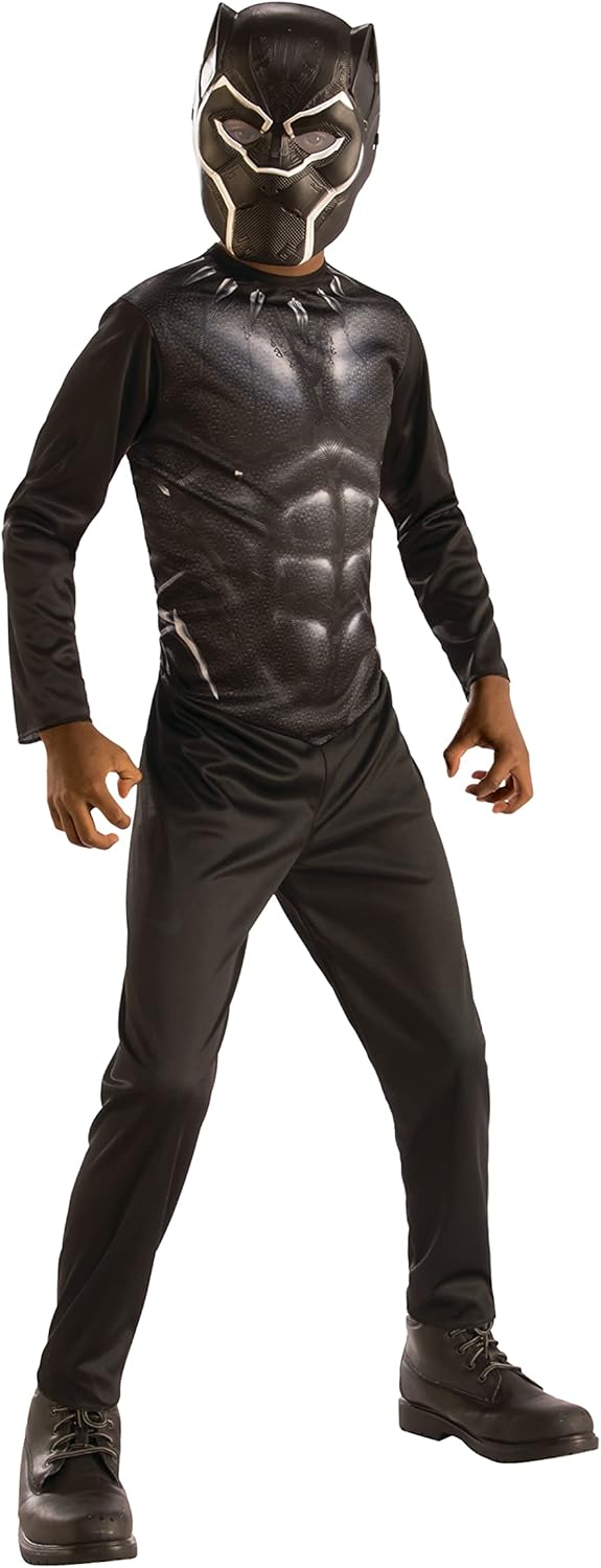 Rubies Marvel Avengers Kids Costumes Choose Hulk Iron Man Captain America Spiderman (Black Panther (Basic), Small)