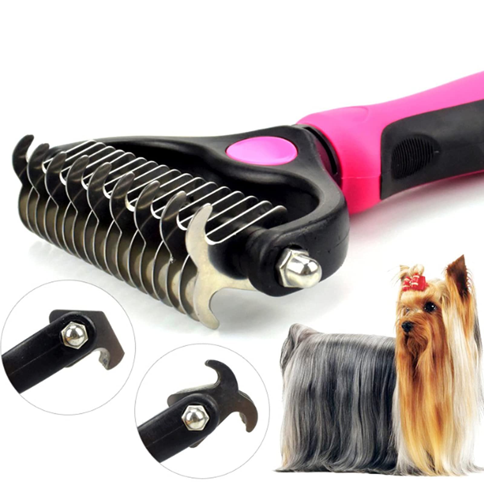 Dog Hair Brush,Pets Hair Removal, Reduces Shedding by up to 95%, Great for Short to Long Hair Small Large Breeds-A