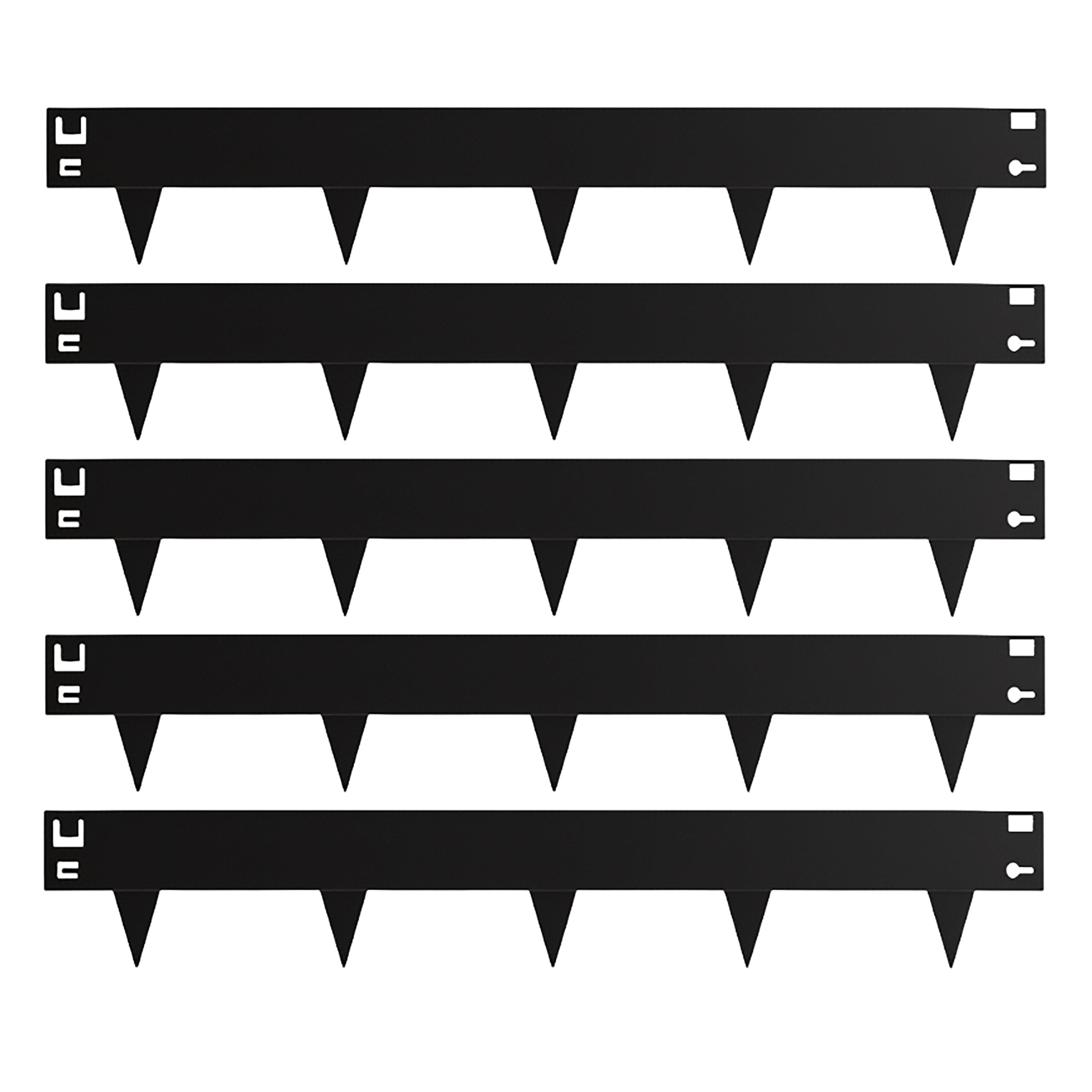 Relaxdays bordura per Prato in Acciaio, Set 10 pz, Flessibile per aiuole, HxB: 16x106 cm cad., Nero