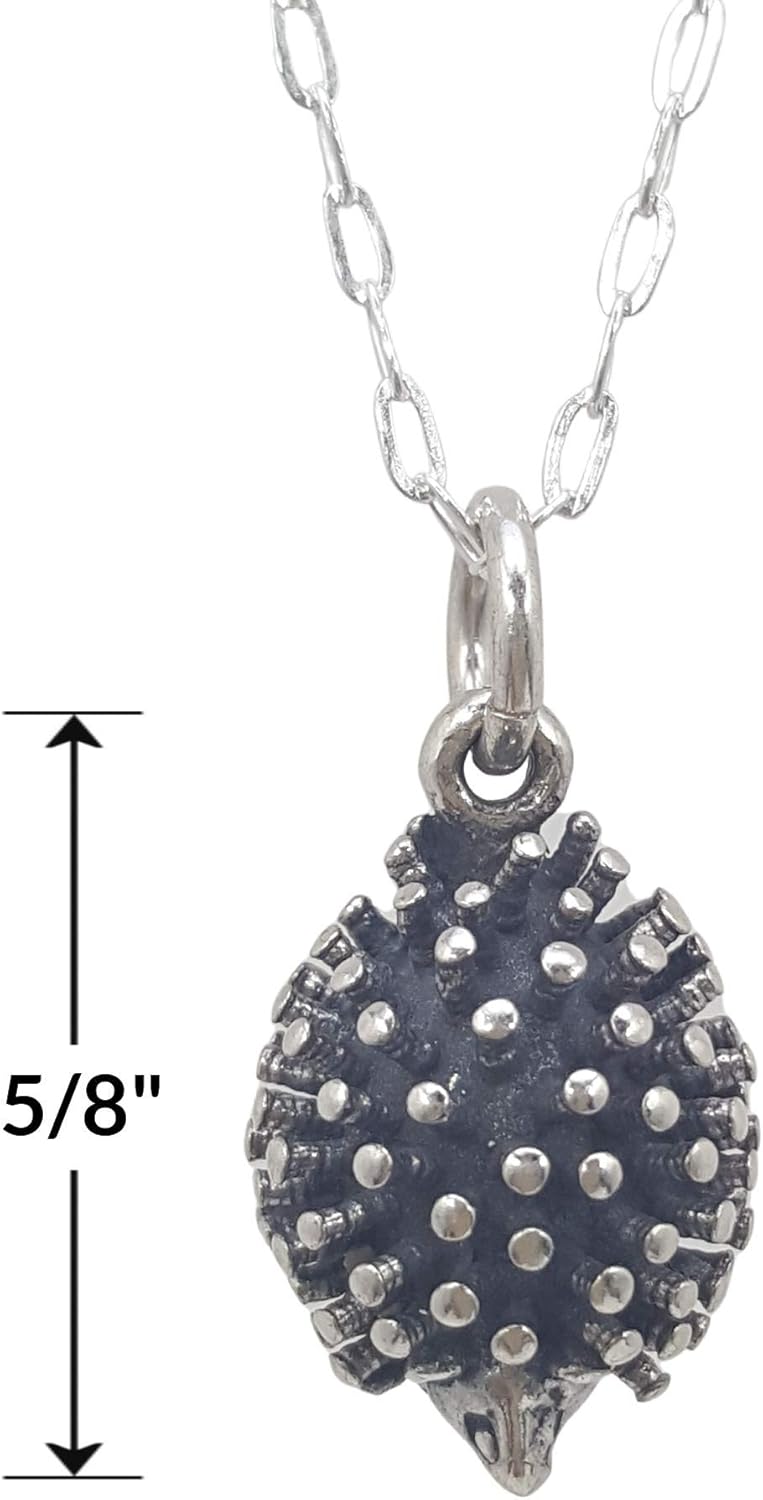 EnCharmed Sterling Silver Hedgehog 3D Charm Necklace, 18" - Image 2