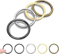 Vista 34 de Paquete de 12 mosquetones redondos de metal surtidos, anillos en O de resorte con gatillo de 3/4 de pulgada, ganchos de clip de resorte a presión