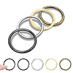 10Pack 1-1/2 Large Round Carabiner Clips, Metal Spring O Rings for Organizer Key Rings, Paracord Keychain Lanyard, Pet Chains, Purse Hardware, Key Snap Hooks DIY Accessory (Assorted)