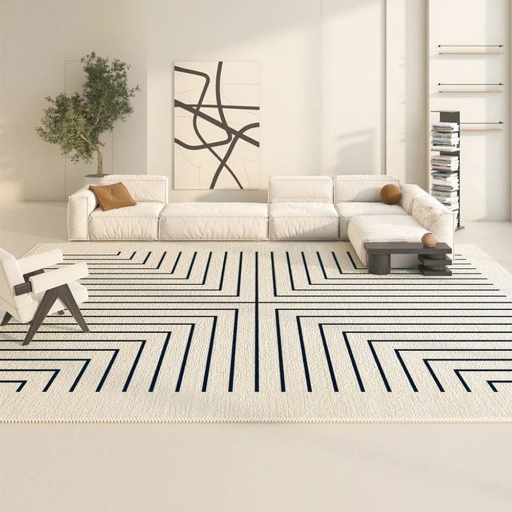 Tapis de décoration tendance aux finitions soignées et graphisme épuré