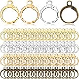 OIIKI 200 PCS Earring Hooks for Jewelry Making, Round Lever Back Earrings Jump Hook Earwires Replace