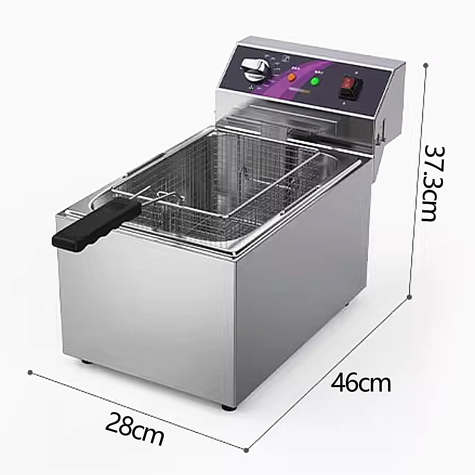 Friggitrice Elettrica Con Timer Regolabile E Controllo Della Temperatura, Ideale Per Uso Domestico E Commerciale, Perfetta Per Patatine Fritte Croccanti, Pollo, Pesce E Altro Ancora. Dimensioni: 57 *