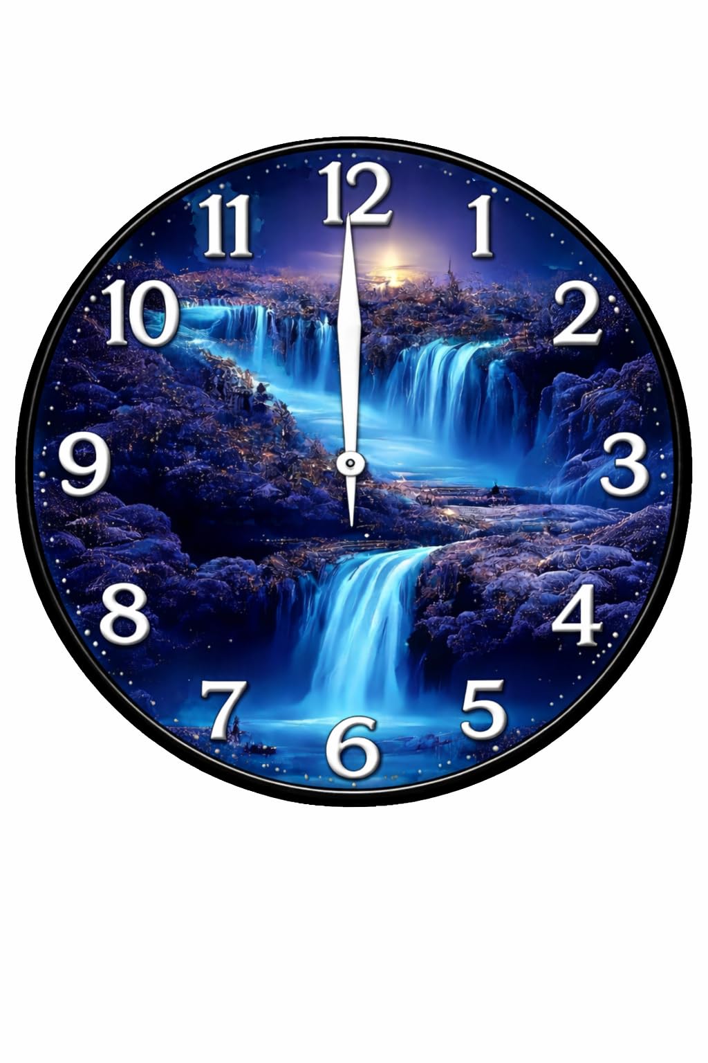 TIKAM Enterprise, Waterfall Illustration Wall Clock | Living Room Home Dcor-image-20