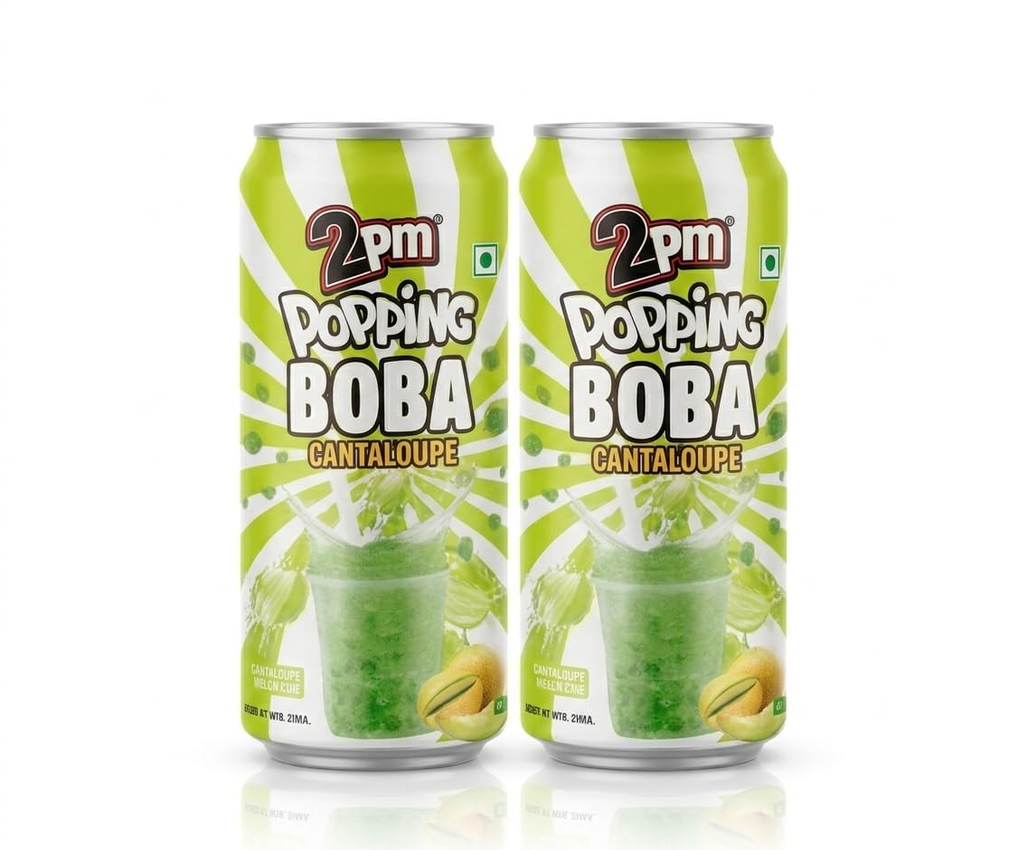 2PM Popping Boba Drink, 330ml | Cantaloupe Flavour with Bursting Boba Pearls | Ready to Drink | Pack of 2-image-47