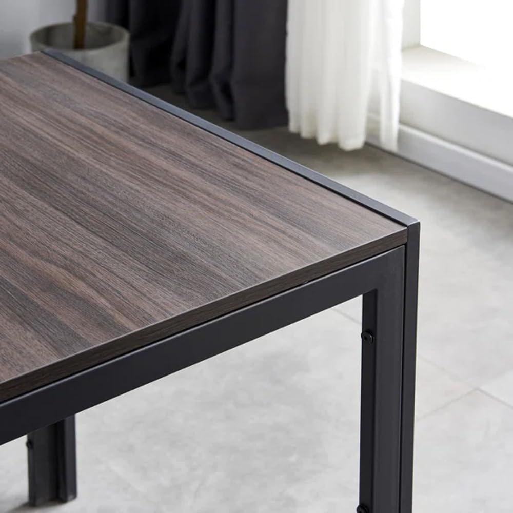 Modern 5-Piece Dining Table Set, Rectangular Table with Wooden Top & Metal Legs, 4 Faux Leather Upholstered Chairs, Contemporary Kitchen Dining Room Furniture Grey 5 PIECES SET image 5 of 8 B0D1XWL32P