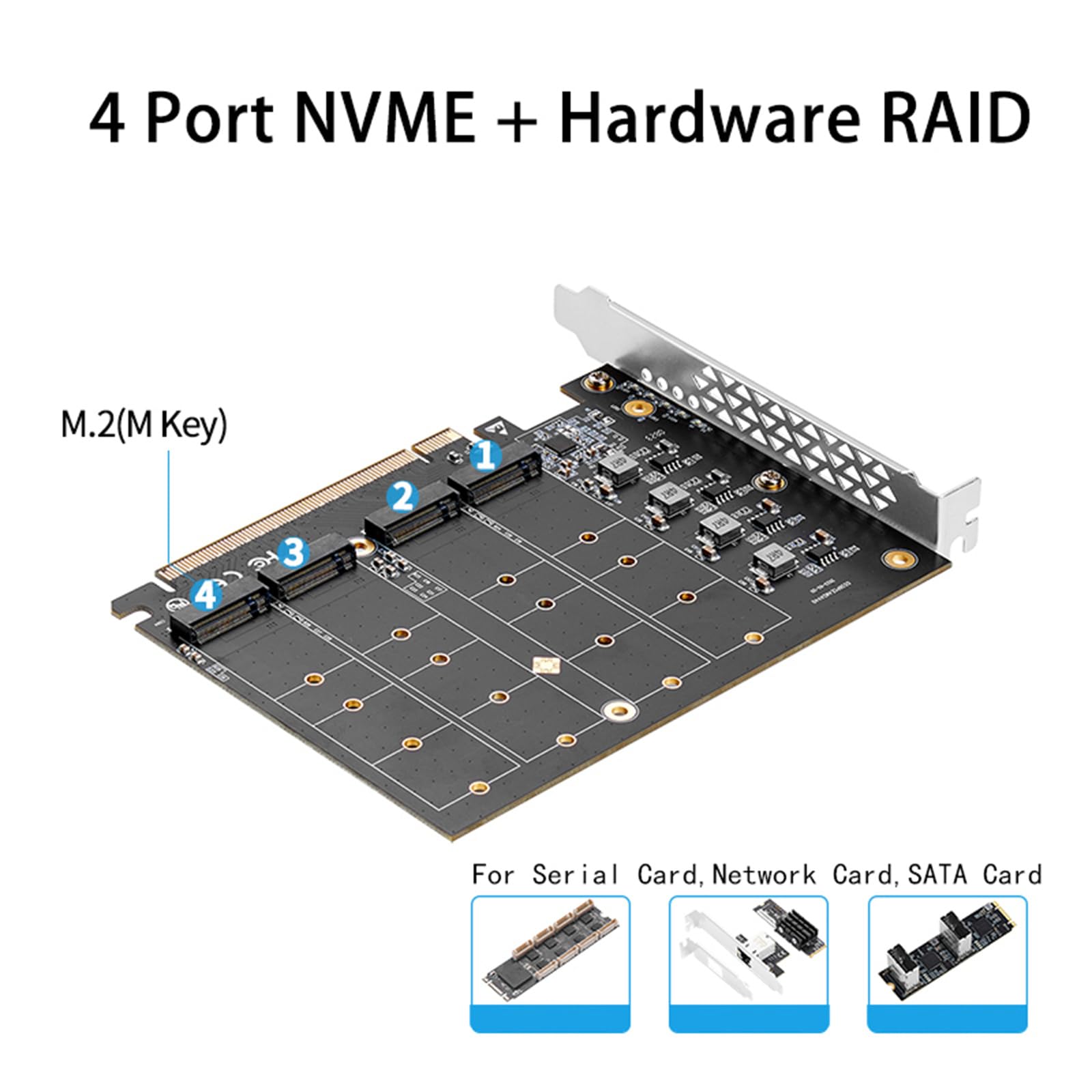 Amazon.co.jp: 256Gbps 4 ポート M.2 NVMe SSD RAID コントローラ