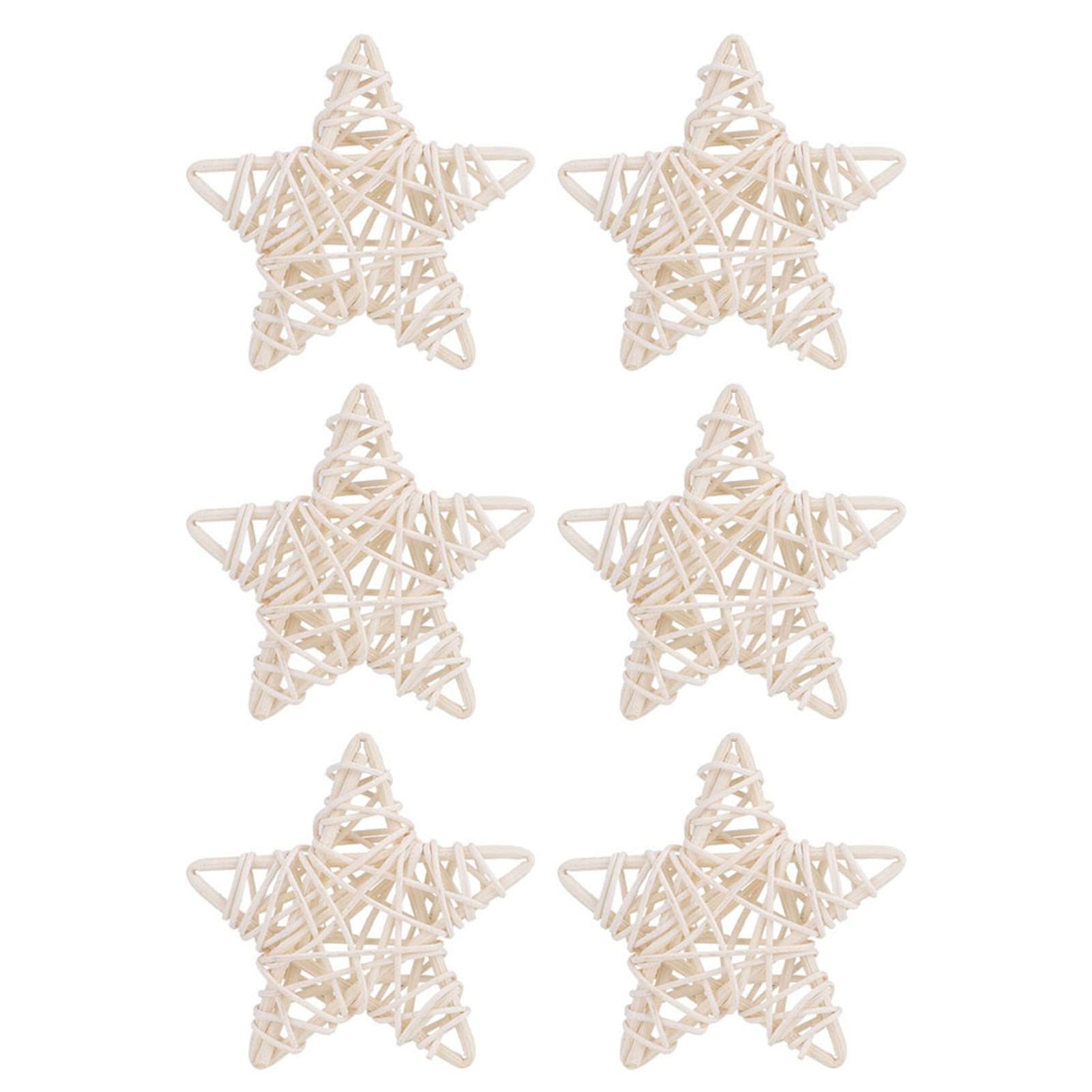 Étoiles en rotin blanc pour guirlande lumineuse et art floral de maison