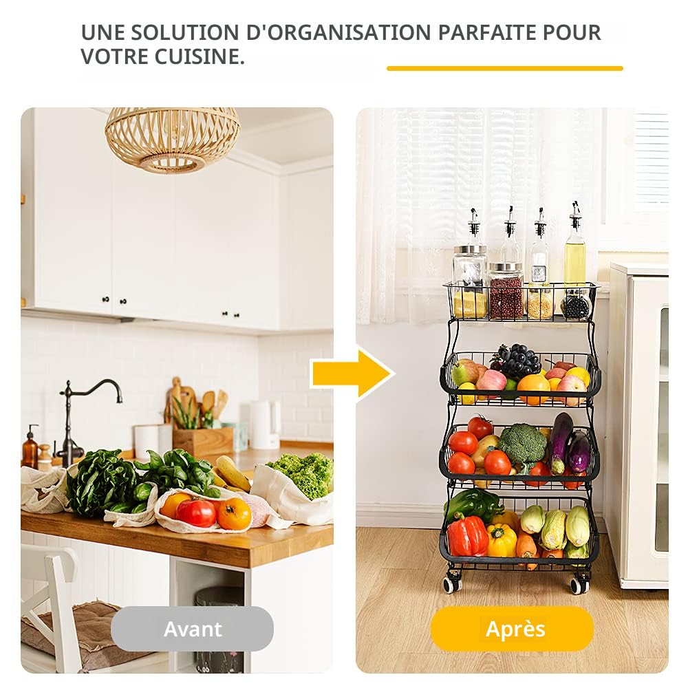 Panier De Rangement De Légumes Réglable à 4 Niveaux | FindTheDeal